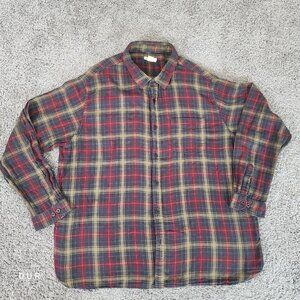Carbon2cobalt Flannel Shirt Mens XXL Multicolor Plaid Long Sleeve Button Up FLAW